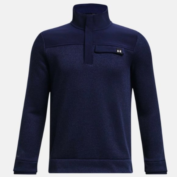 UNDER ARMOUR Boys' SweaterFleece Half Zip Pullover 1382925 Size L -Navy Blue NWT - Picture 1 of 4